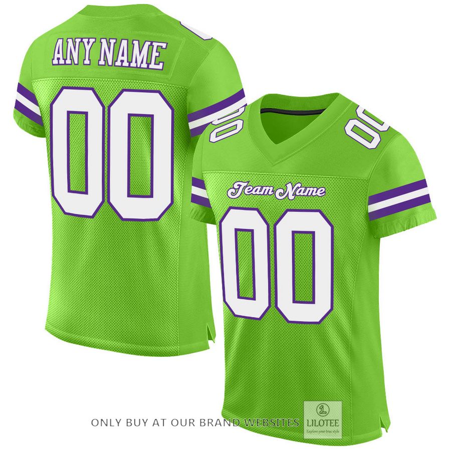Personalized Neon Green White-Purple Football Jersey - LIMITED EDITION 17