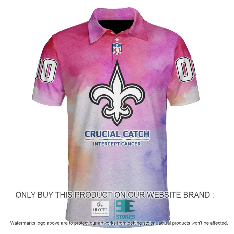Personalized New Orleans Saints Crucial Catch Polo Shirt 5
