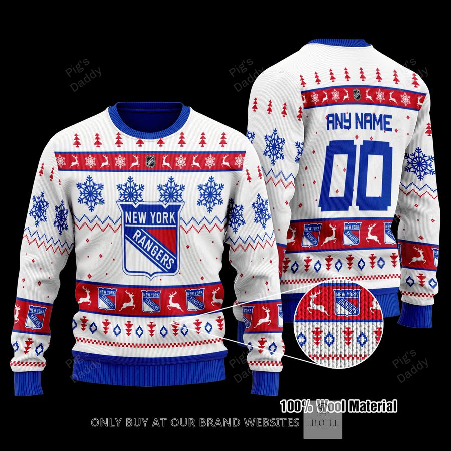 Personalized New York Rangers Wool Sweater 9