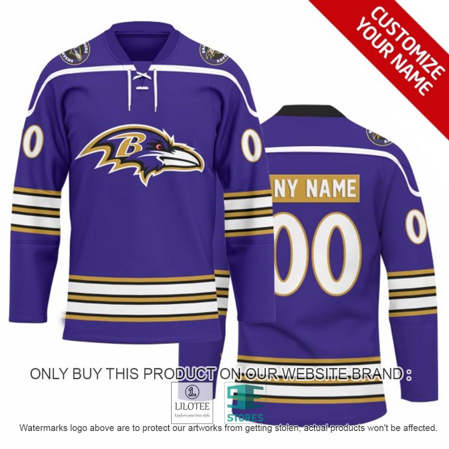 Personalized NFL Baltimore Ravens Logo Hockey Jersey - LIMITED EDITION 6