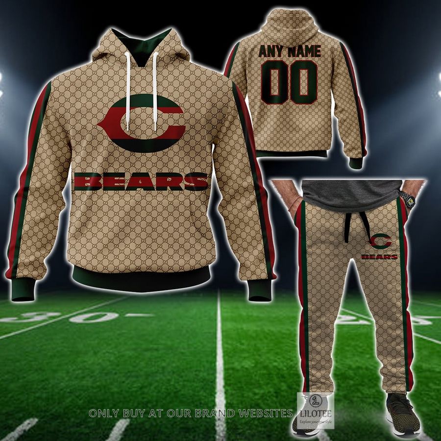Personalized NFL Chicago Bears Gucci Hoodie, Long Pant - LIMITED EDITION 13