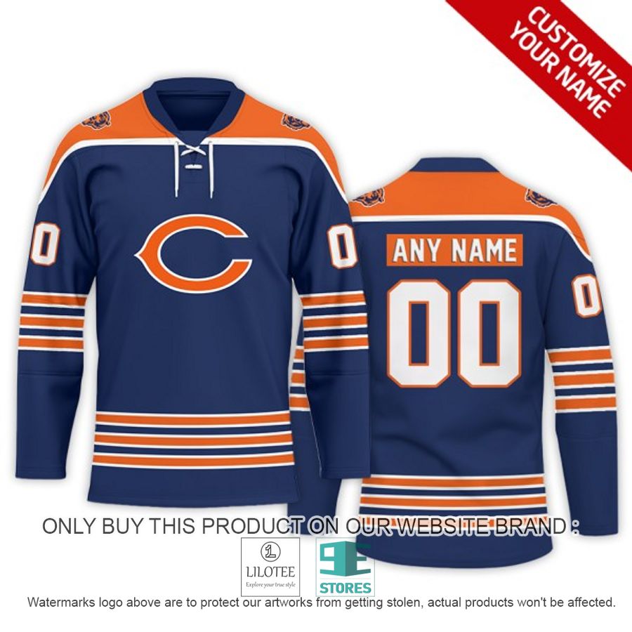 Personalized NFL Chicago Bears Logo Hockey Jersey - LIMITED EDITION 6