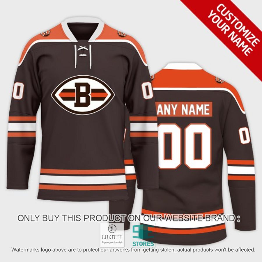 Personalized NFL Cleveland Browns Logo Hockey Jersey - LIMITED EDITION 6