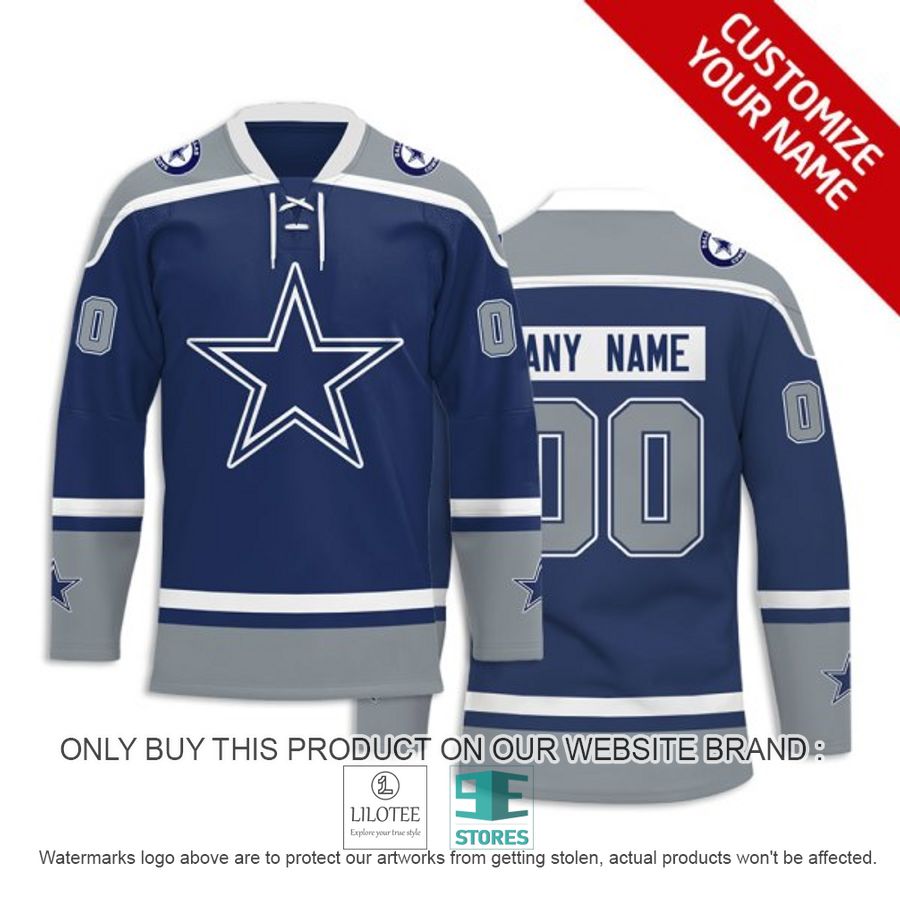 Personalized NFL Dallas Cowboys Logo Hockey Jersey - LIMITED EDITION 6