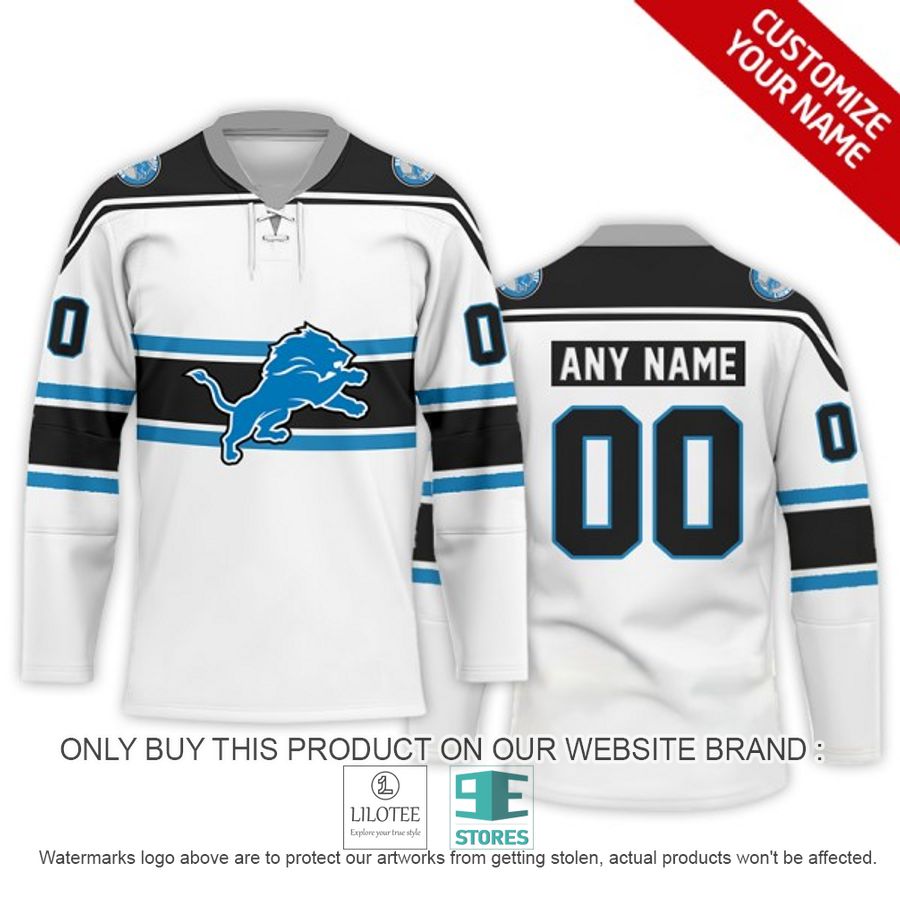 Personalized NFL Detroit Lions Logo Hockey Jersey - LIMITED EDITION 7