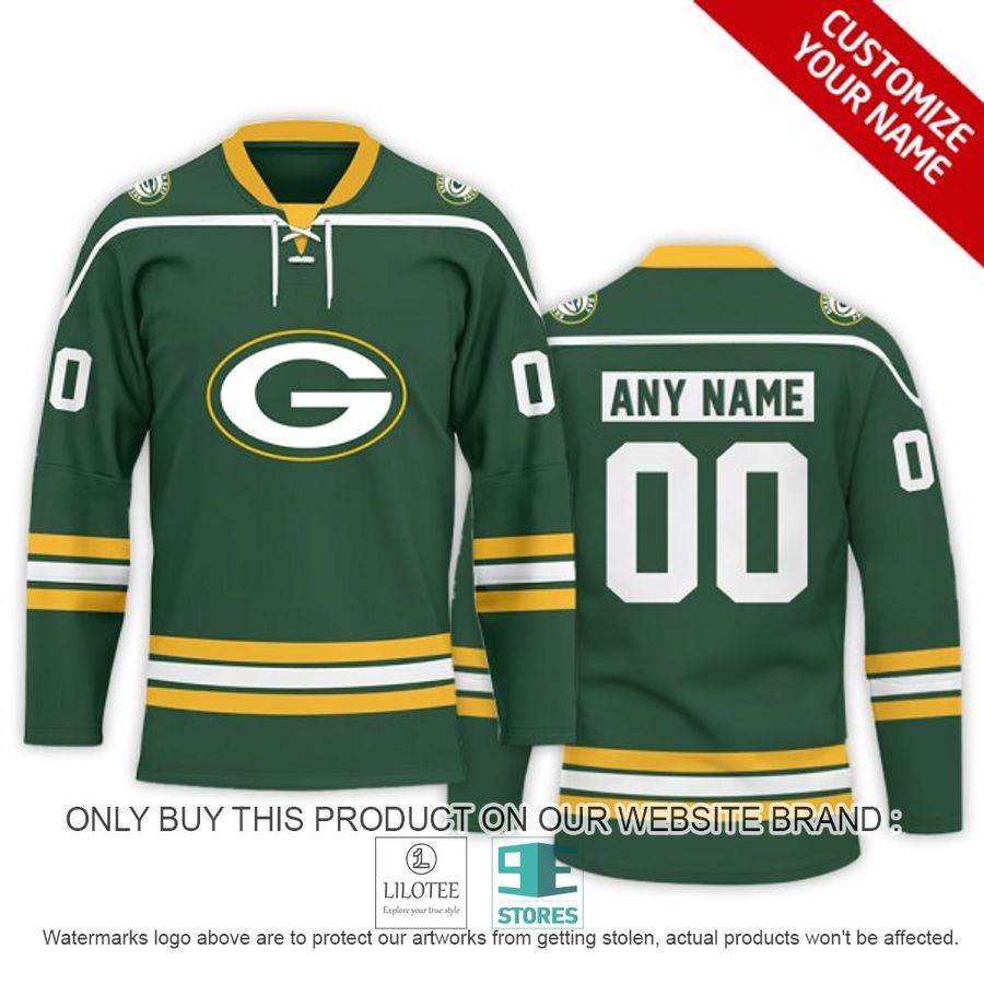 Personalized NFL Green Bay Packers Logo Hockey Jersey - LIMITED EDITION 7