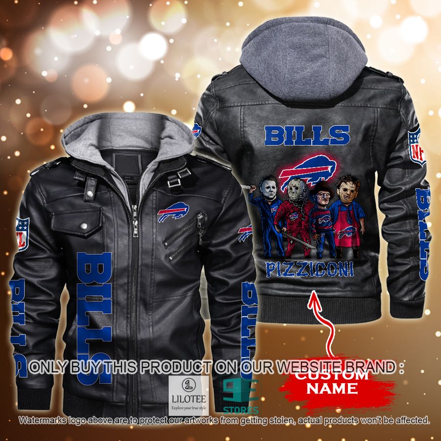 Alternative view of Personalized NFL Horror Characters Buffalo Bills Leather Jacket - LIMITED EDITION