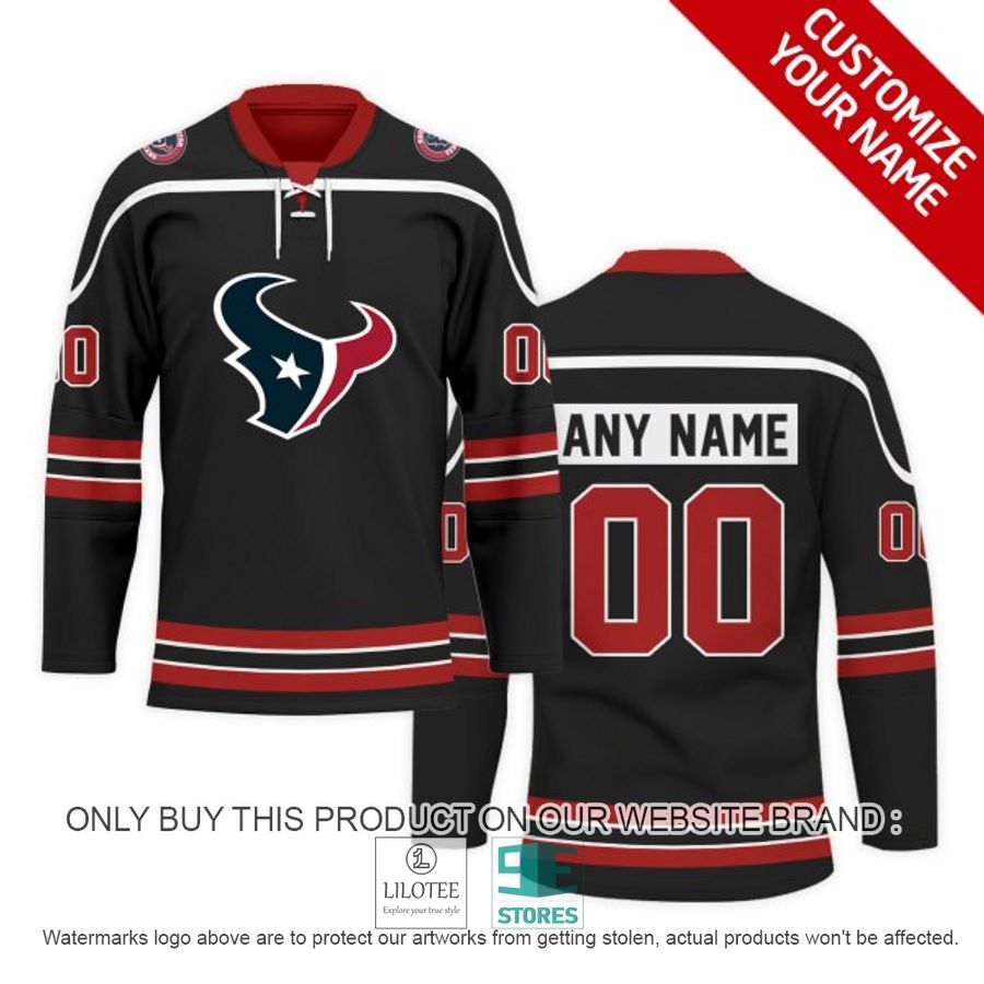 Personalized NFL Houston Texans Logo Hockey Jersey - LIMITED EDITION 7