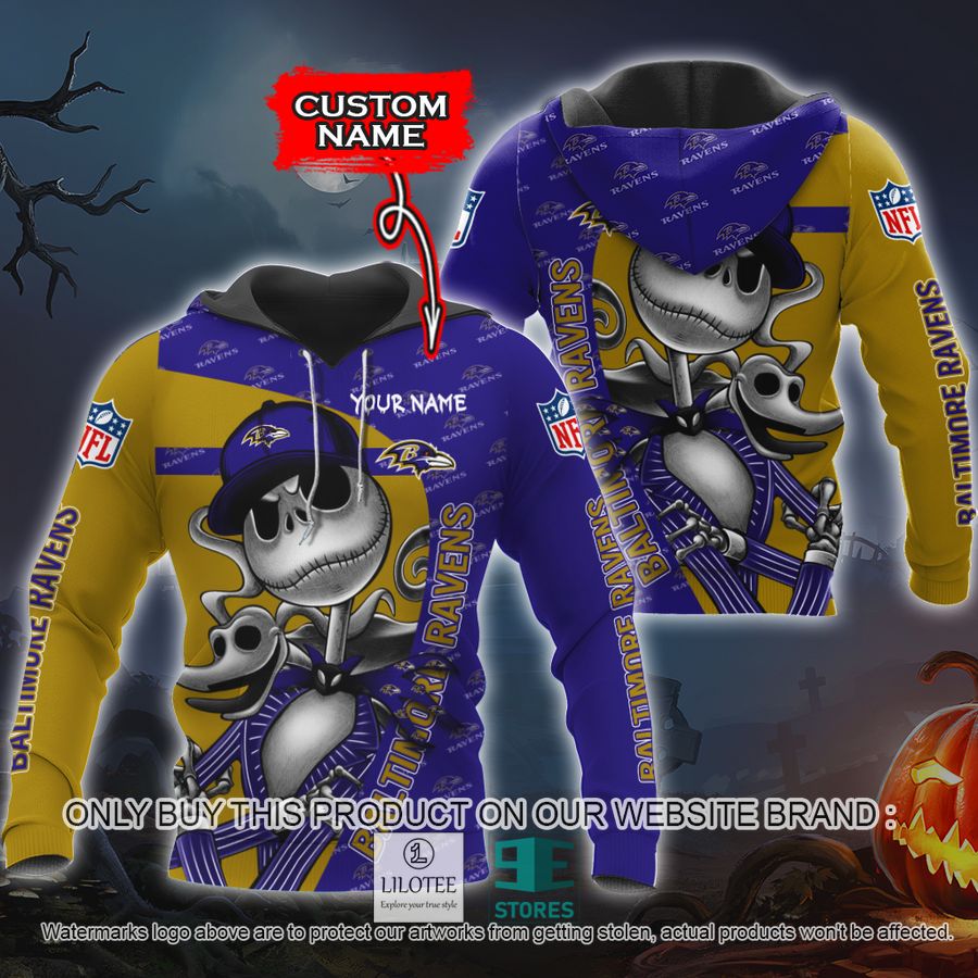 Personalized NFL Jack Skellington Baltimore Ravens Shirt, Hoodie - LIMITED EDITION 8