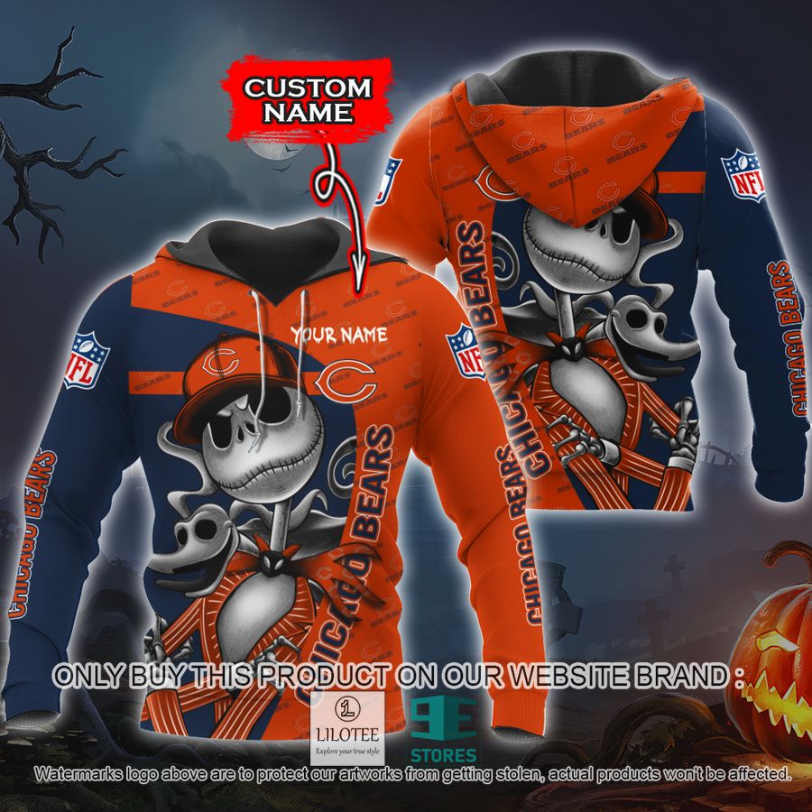Personalized NFL Jack Skellington Chicago Bears Shirt, Hoodie - LIMITED EDITION 8