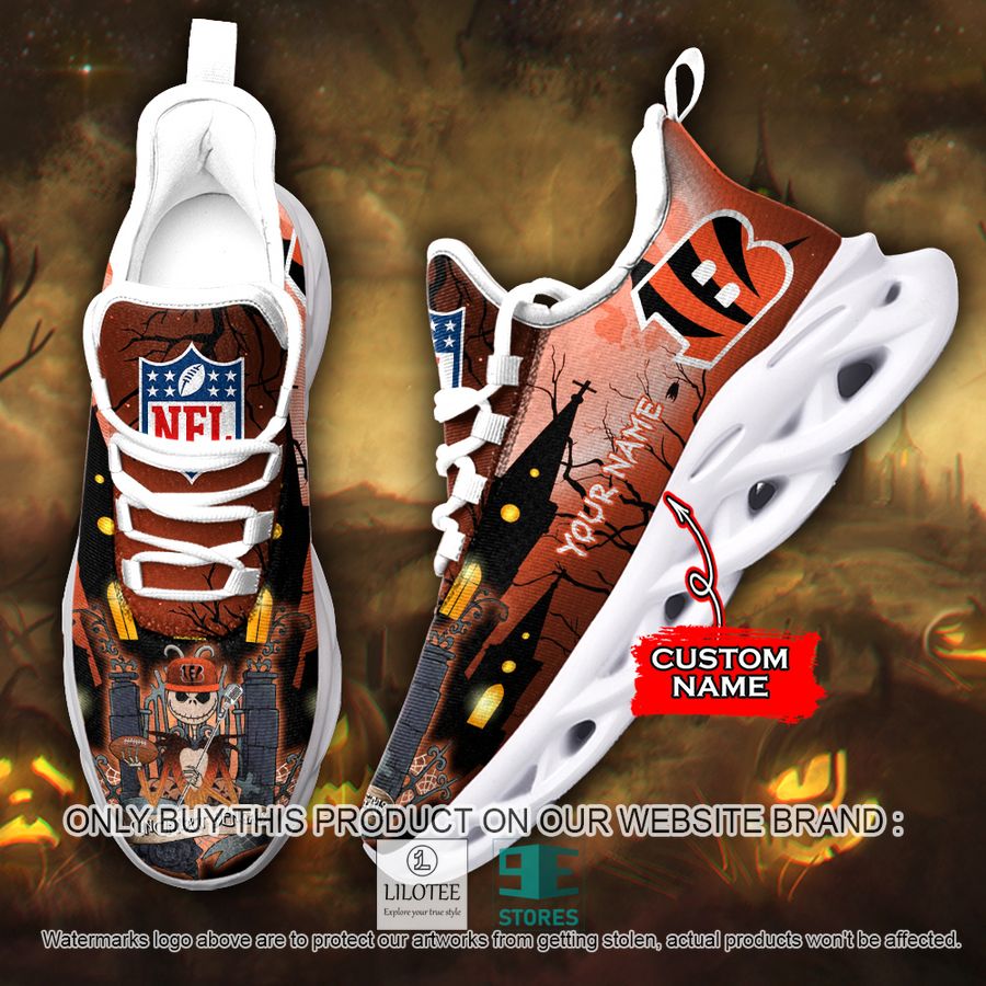Personalized NFL Jack Skellington Cincinnati Bengals Max Soul Shoes - LIMITED EDITION 8