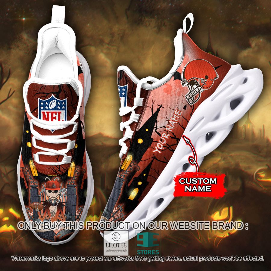Personalized NFL Jack Skellington Cleveland Browns Max Soul Shoes - LIMITED EDITION 9