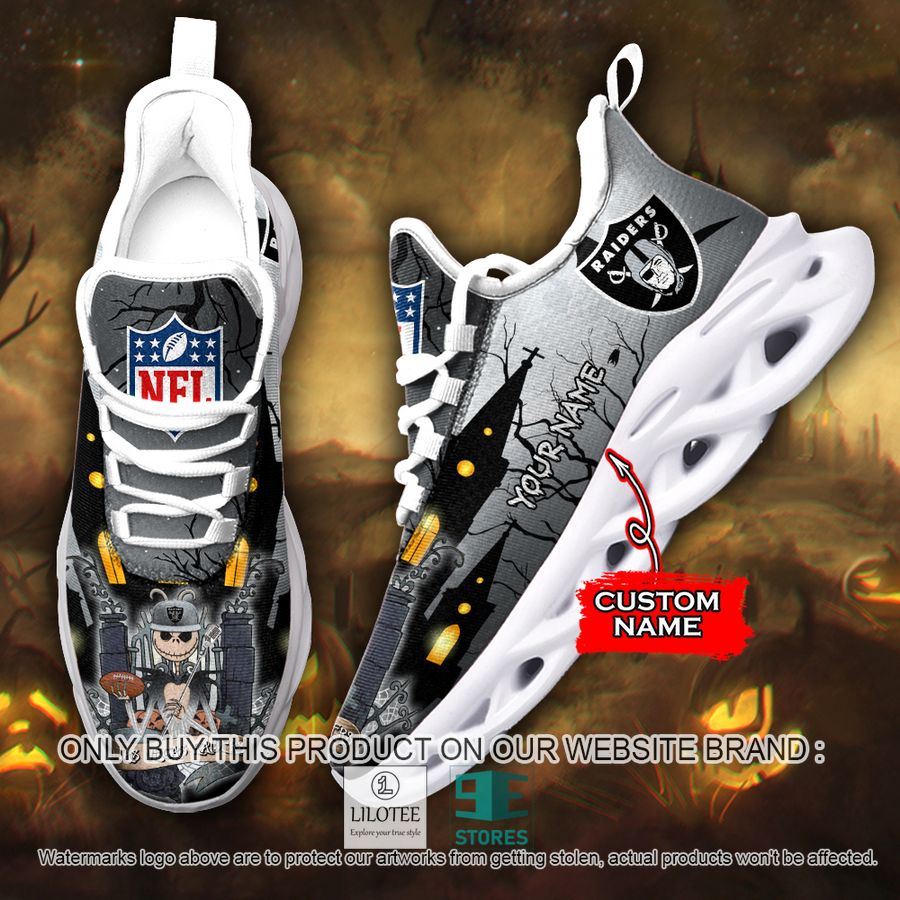 Personalized NFL Jack Skellington Las Vegas Raiders Max Soul Shoes - LIMITED EDITION 8