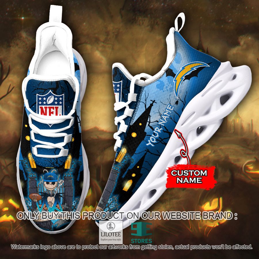 Personalized NFL Jack Skellington Los Angeles Chargers Max Soul Shoes - LIMITED EDITION 9