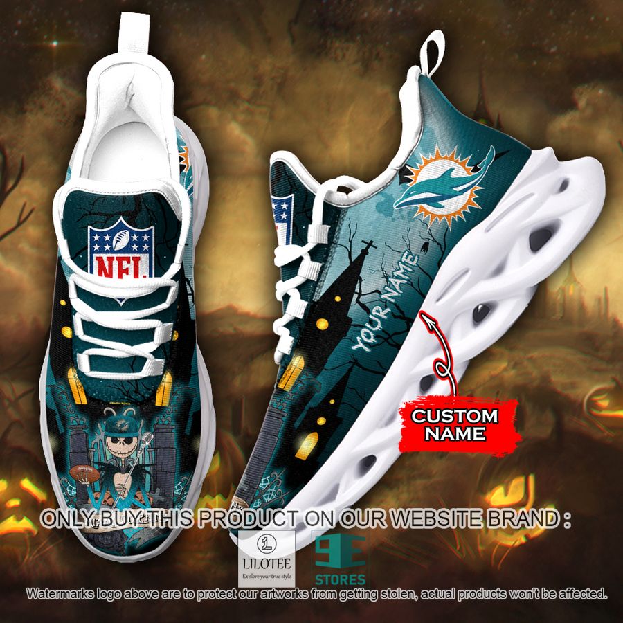 Personalized NFL Jack Skellington Miami Dolphins Max Soul Shoes - LIMITED EDITION 8