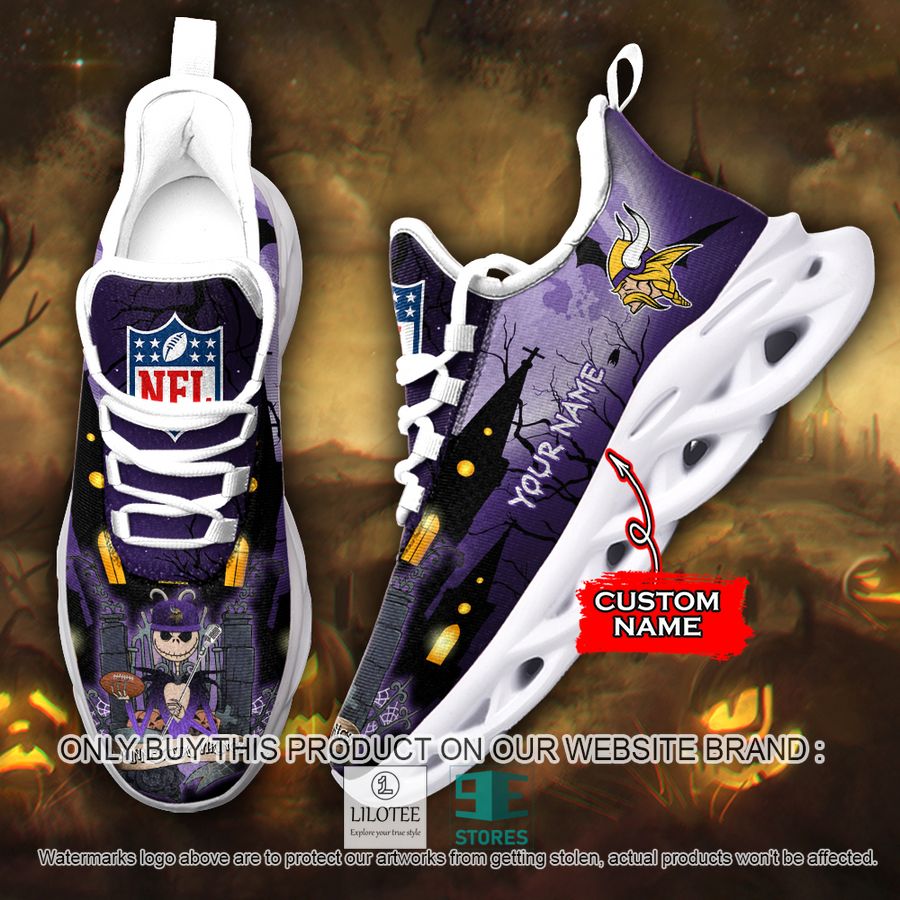 Personalized NFL Jack Skellington Minnesota Vikings Max Soul Shoes - LIMITED EDITION 8