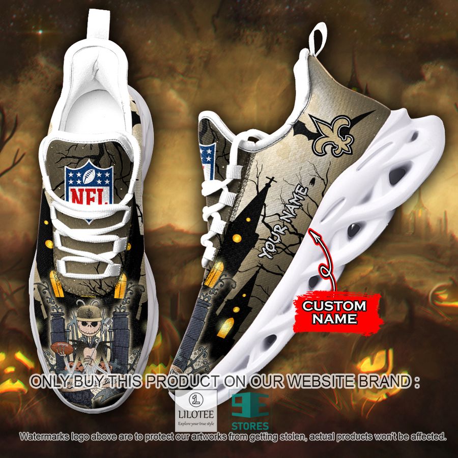 Personalized NFL Jack Skellington New Orleans Saints Max Soul Shoes - LIMITED EDITION 8