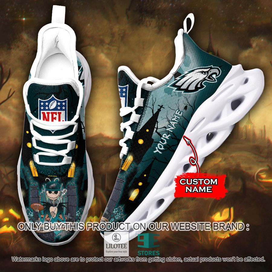 Personalized NFL Jack Skellington Philadelphia Eagles Max Soul Shoes - LIMITED EDITION 9