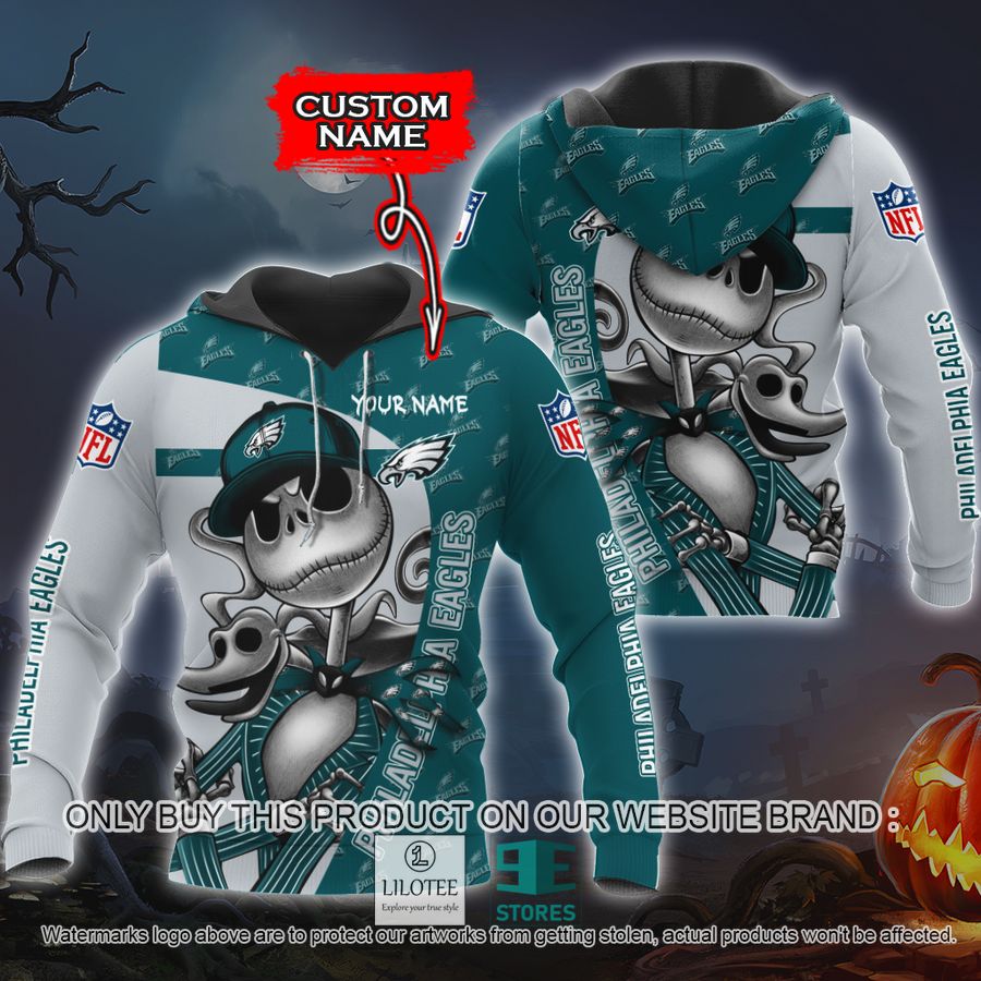 Personalized NFL Jack Skellington Philadelphia Eagles Shirt, Hoodie - LIMITED EDITION 9