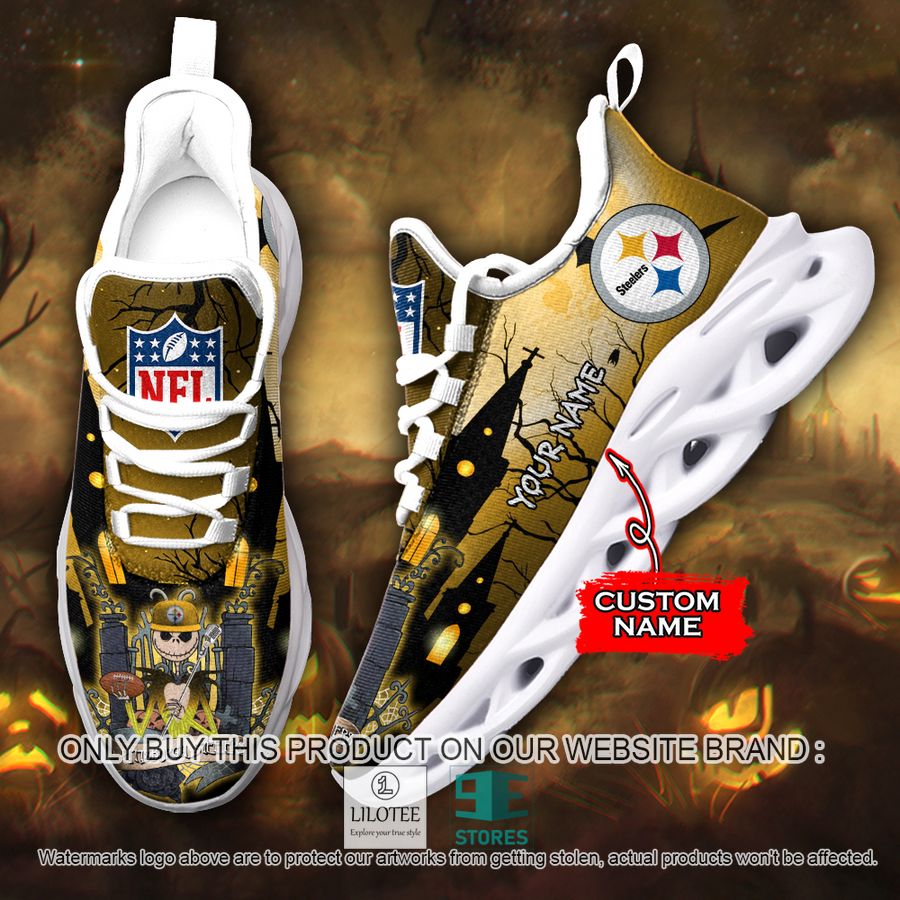 Personalized NFL Jack Skellington Pittsburgh Steelers Max Soul Shoes - LIMITED EDITION 9