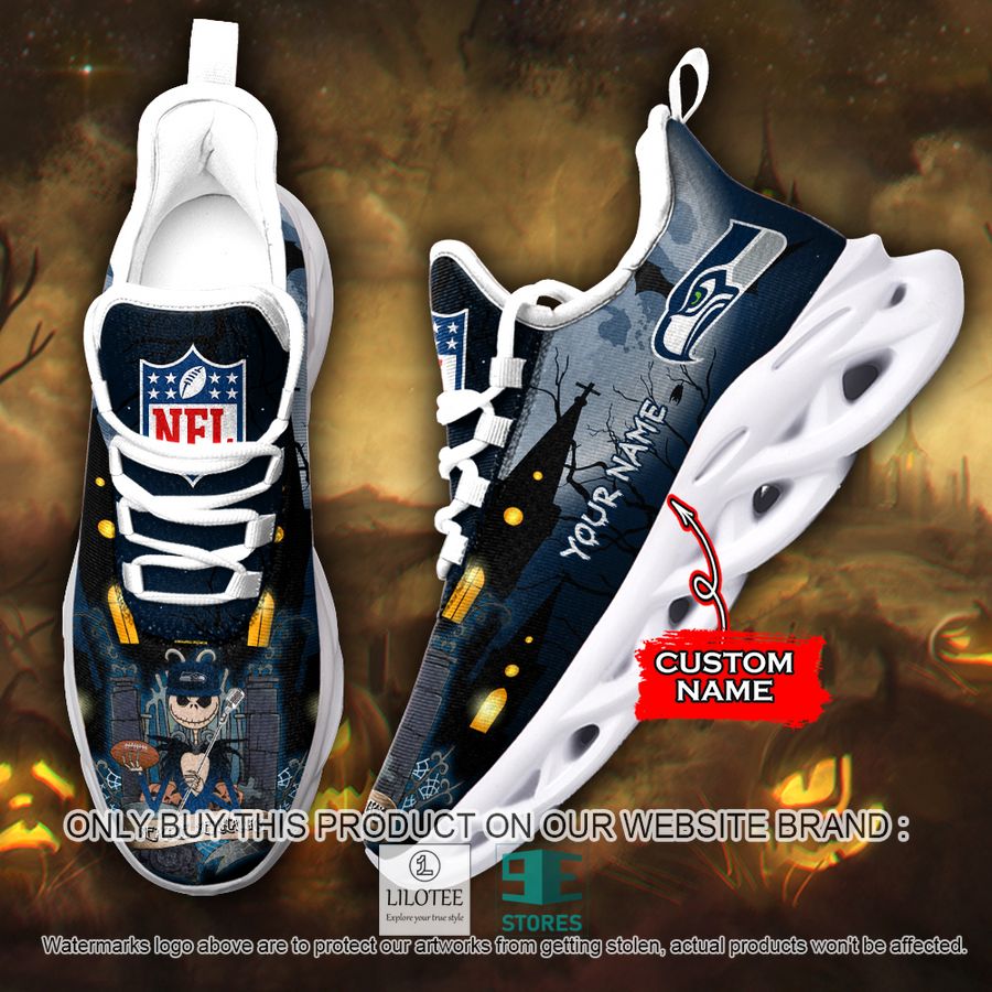 Personalized NFL Jack Skellington Seattle Seahawks Max Soul Shoes - LIMITED EDITION 9