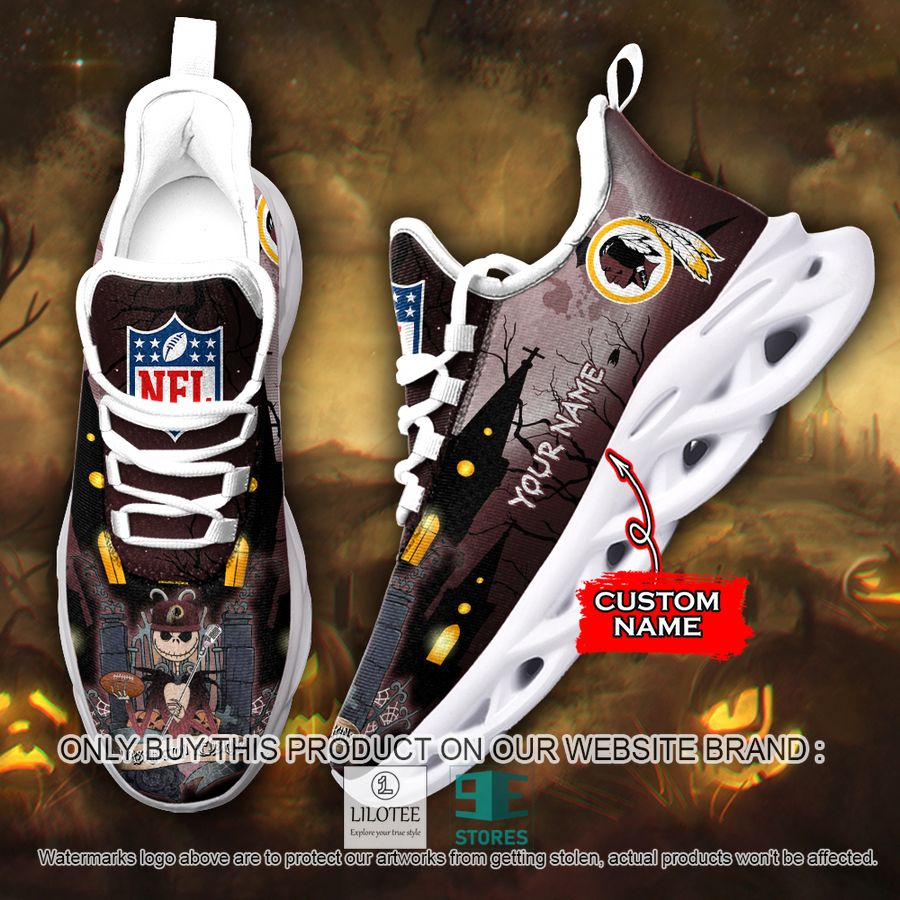 Personalized NFL Jack Skellington Washington Redskins Max Soul Shoes - LIMITED EDITION 8