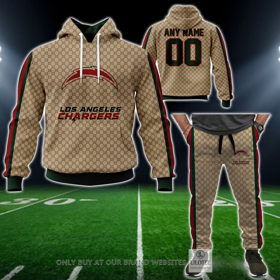 Personalized NFL Los Angeles Chargers Gucci Hoodie, Long Pant - LIMITED EDITION 12