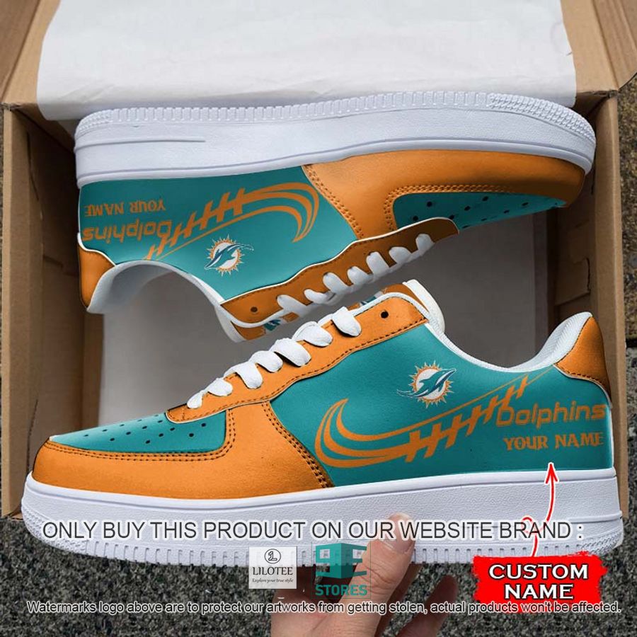 Personalized NFL Miami Dolphins Nike Air Force 1 Sneaker 6
