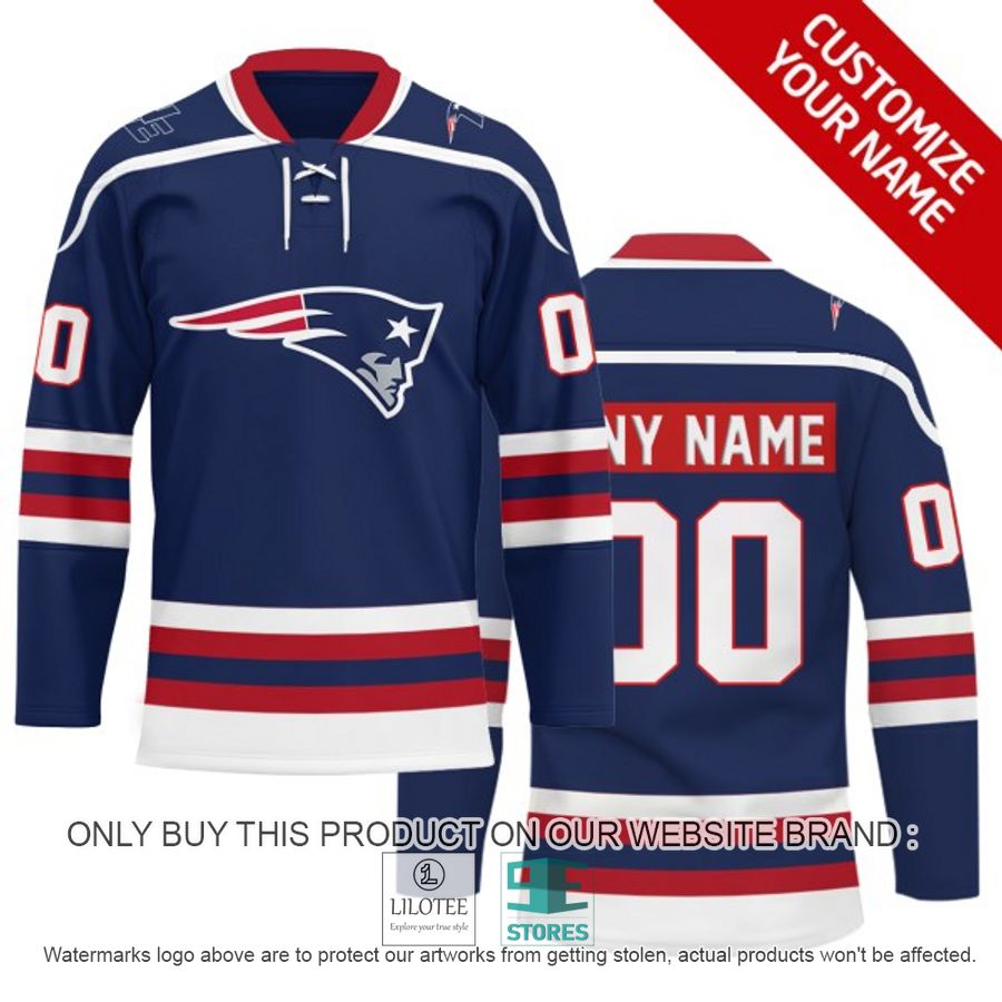 Personalized NFL New England Patriots Logo Hockey Jersey - LIMITED EDITION 7