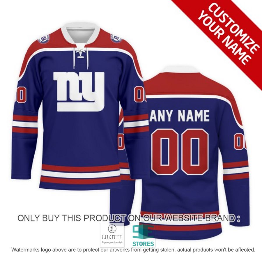Personalized NFL New York Giants Logo Hockey Jersey - LIMITED EDITION 7