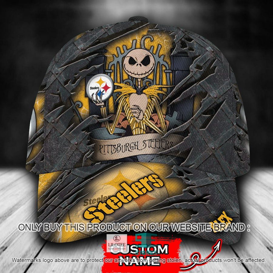 Personalized NFL Pittsburgh Steelers Jack Skellington Cap 8