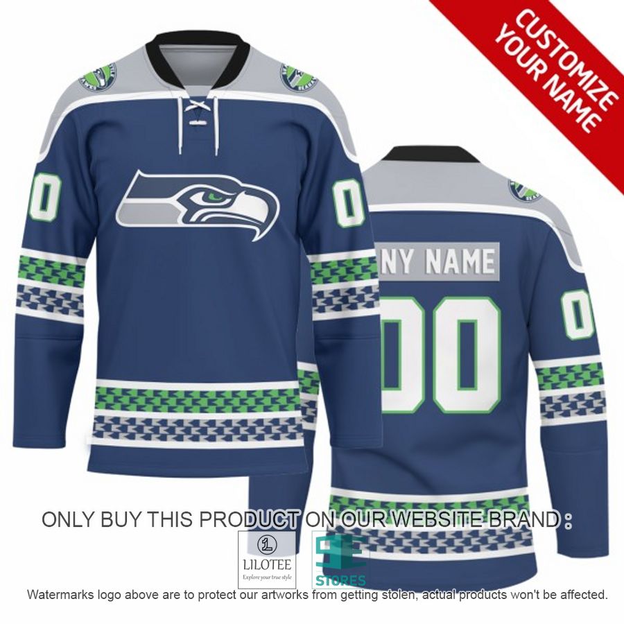 Personalized NFL Seattle Seahawks Logo Hockey Jersey - LIMITED EDITION 7