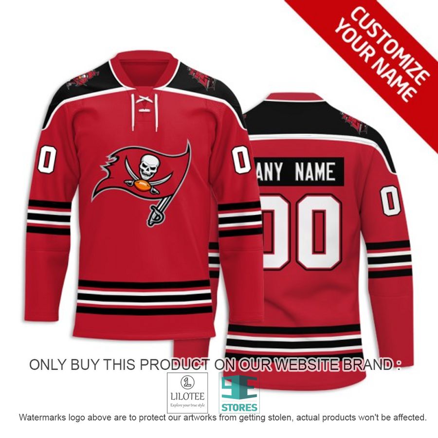 Personalized NFL Tampa Bay Buccaneers Logo Hockey Jersey - LIMITED EDITION 6