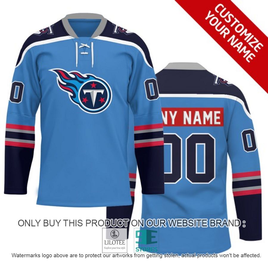 Personalized NFL Tennessee Titans Logo Hockey Jersey - LIMITED EDITION 6