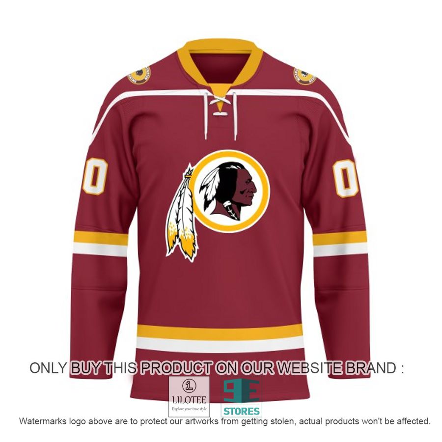 Alternative view of Personalized NFL Washington Commanders Logo Hockey Jersey - LIMITED EDITION