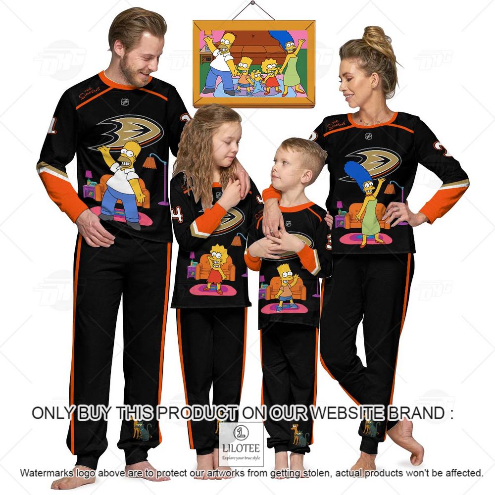 Personalized NHL Anaheim Ducks Jersey The Simpsons Longsleeve Pajamas Set - LIMITED EDITION 13