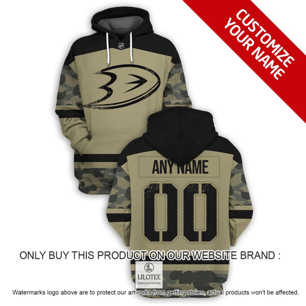 Personalized NHL Anaheim Ducks Military Jersey Camo 3D Hoodie, Shirt - LIMITED EDITION 18
