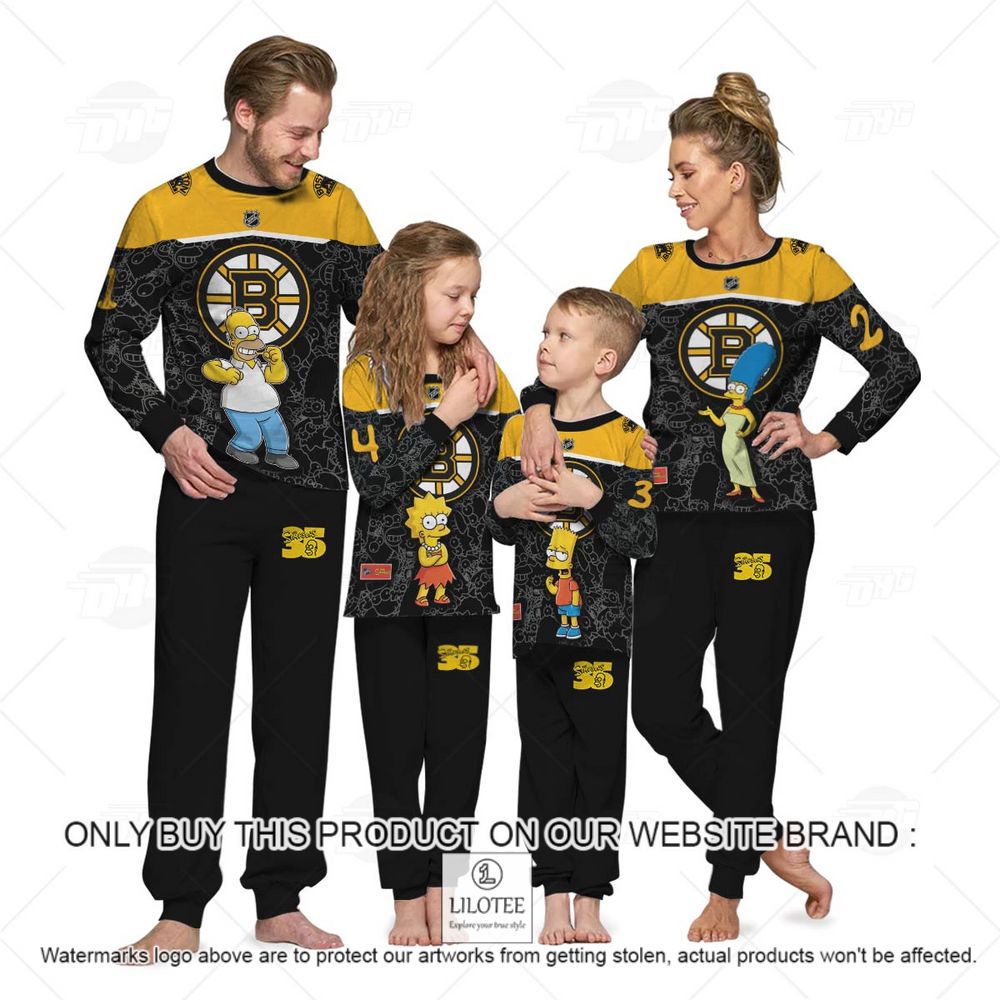 Personalized NHL Boston Bruins Jersey The Simpsons Longsleeve Pajamas Set - LIMITED EDITION 12
