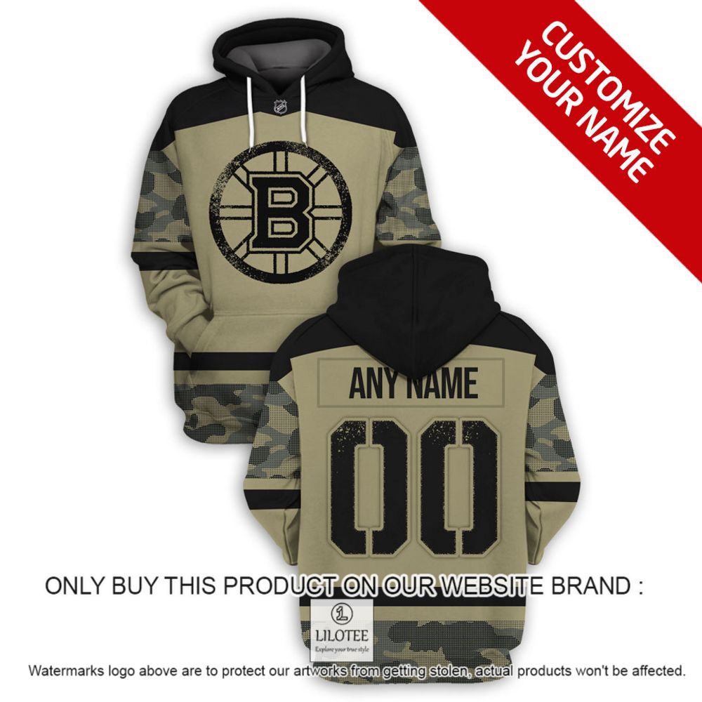Personalized NHL Boston Bruins Military Jersey Camo 3D Hoodie, Shirt - LIMITED EDITION 16