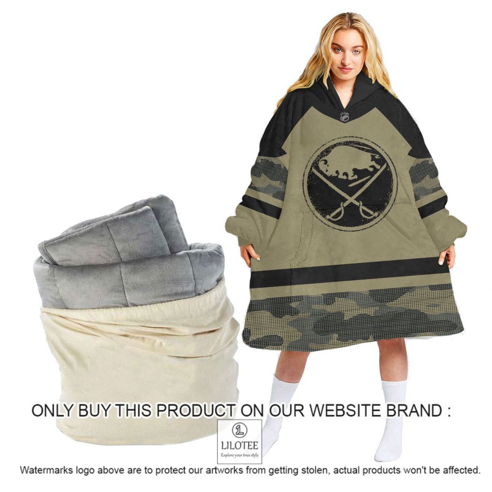 Personalized NHL Buffalo Sabres Military Jersey Camo Oodie Blanket Hoodie - LIMITED EDITION 13