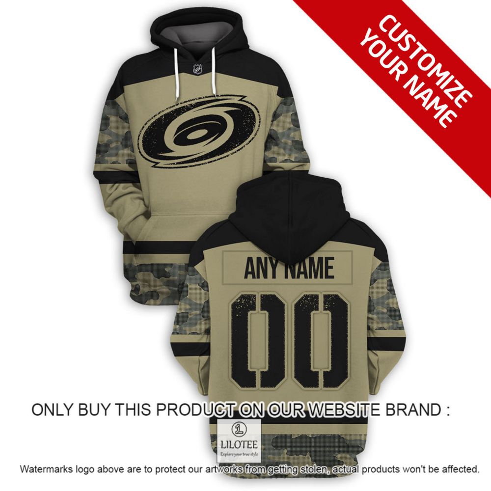 Personalized NHL Carolina Hurricanes Military Jersey Camo 3D Hoodie, Shirt - LIMITED EDITION 17