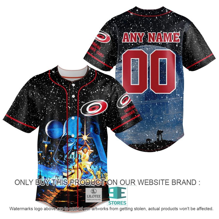 Personalized NHL Carolina Hurricanes With Star War Concepts Baseball Jersey 8