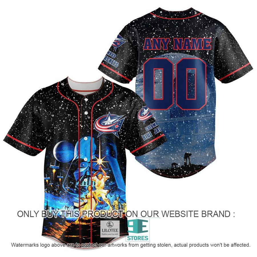 Personalized NHL Columbus Blue Jackets With Star War Concepts Baseball Jersey 8