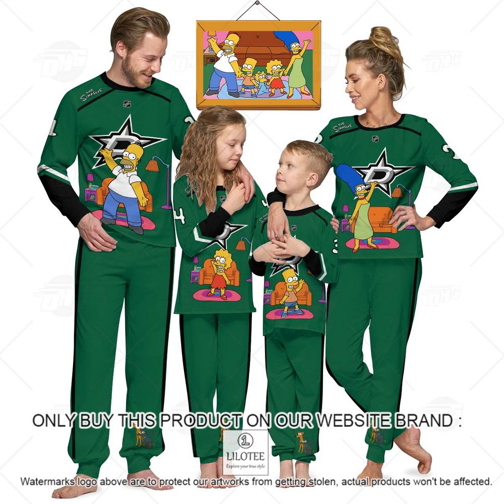 Personalized NHL Dallas Stars Jersey The Simpsons Longsleeve Pajamas Set - LIMITED EDITION 13