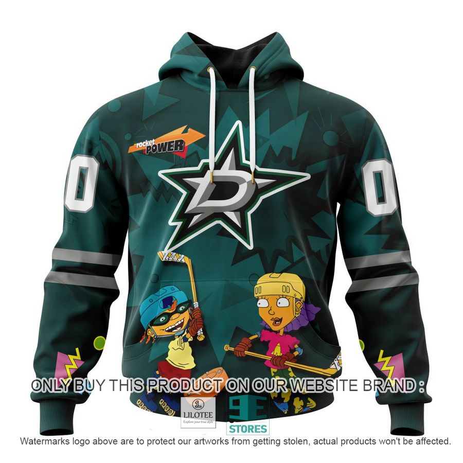 Personalized NHL Dallas Stars Rocket Power 3D Full Printed Hoodie, Shirt 19