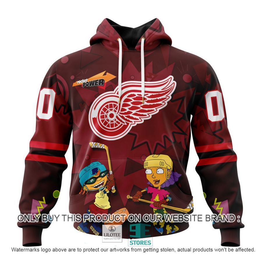 Personalized NHL Detroit Red Wings Rocket Power 3D Full Printed Hoodie, Shirt 19