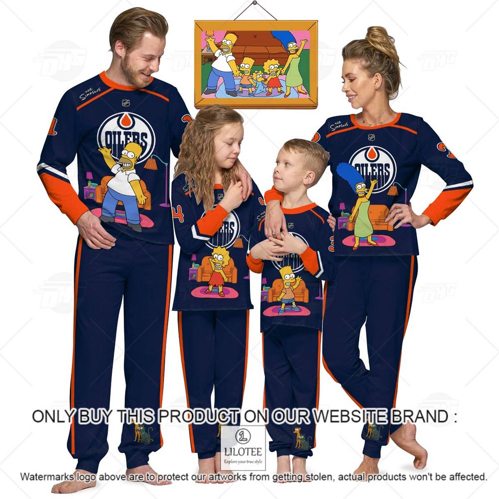 Personalized NHL Edmonton Oilers Jersey The Simpsons Longsleeve Pajamas Set - LIMITED EDITION 13