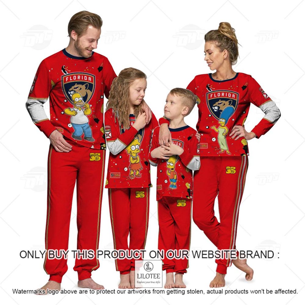 Personalized NHL Florida Panthers Jersey The Simpsons Longsleeve Pajamas Set - LIMITED EDITION 13