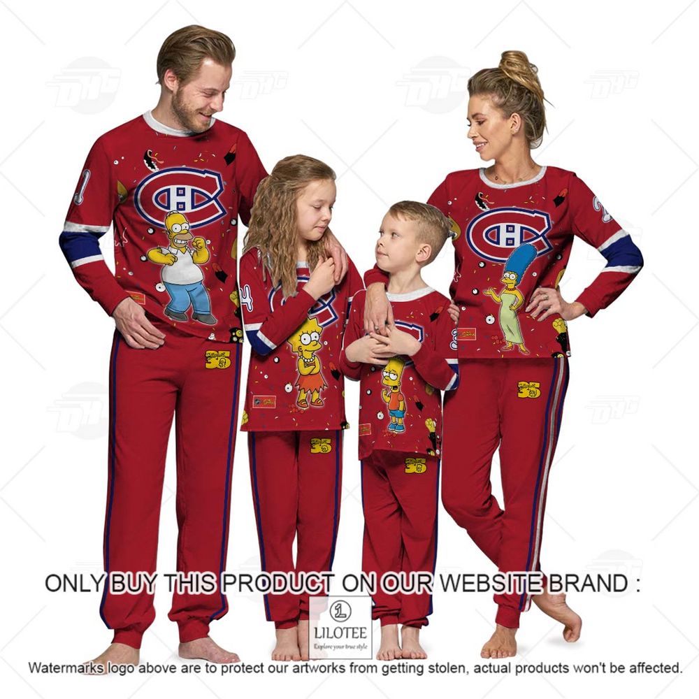 Personalized NHL Montreal Canadiens Jersey The Simpsons Longsleeve Pajamas Set - LIMITED EDITION 13