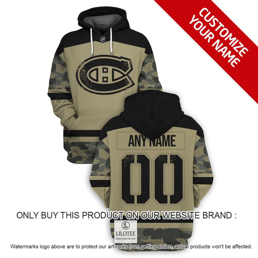 Personalized NHL Montreal Canadiens Military Jersey Camo 3D Hoodie, Shirt - LIMITED EDITION 17